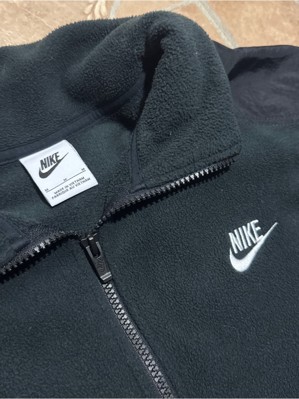 Nike Club Fleece Quarter Zip Pullover Jacket - Black (Medium) - Picture 2 of 6